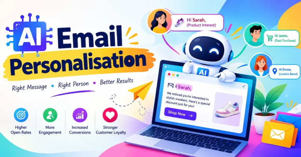 AI email personalisation helping businesses create targeted and personalised email campaigns
