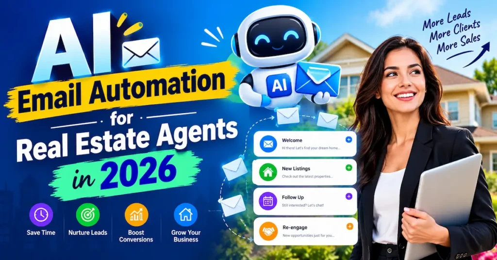 AI email automation for real estate agents in 2026 to automate lead follow-ups and email marketing.