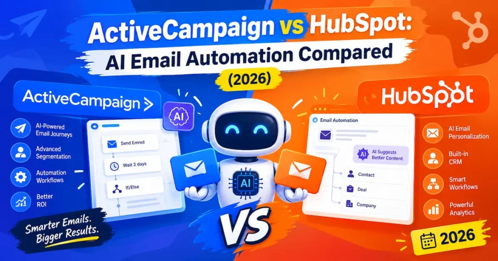 ActiveCampaign vs HubSpot AI email automation comparison for 2026